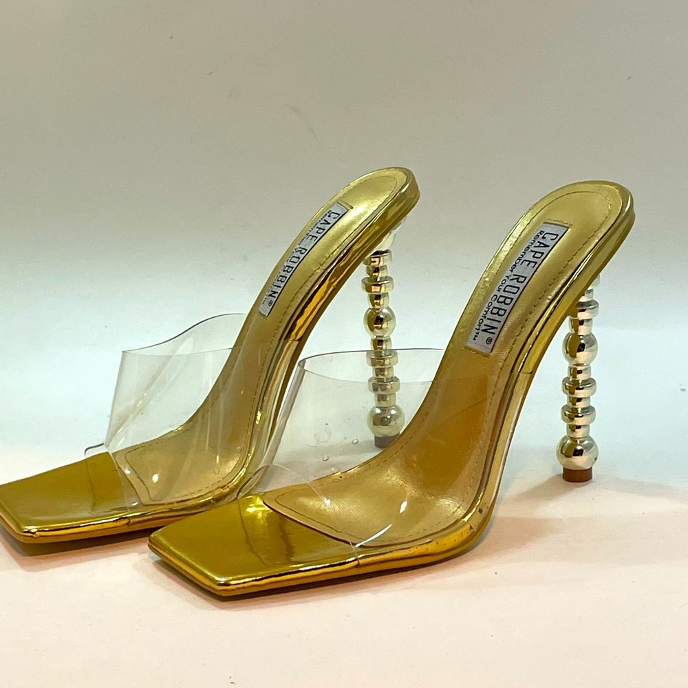 Gold Cape Robbin Heels